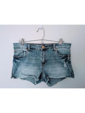 STS Blue Denim Shorts Audrey Mid Rise Y2K size 28 Summer 2000's Hot Festival